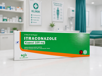 Itraconazole kapsul 100 mg isi 3 strip 10 kapsul